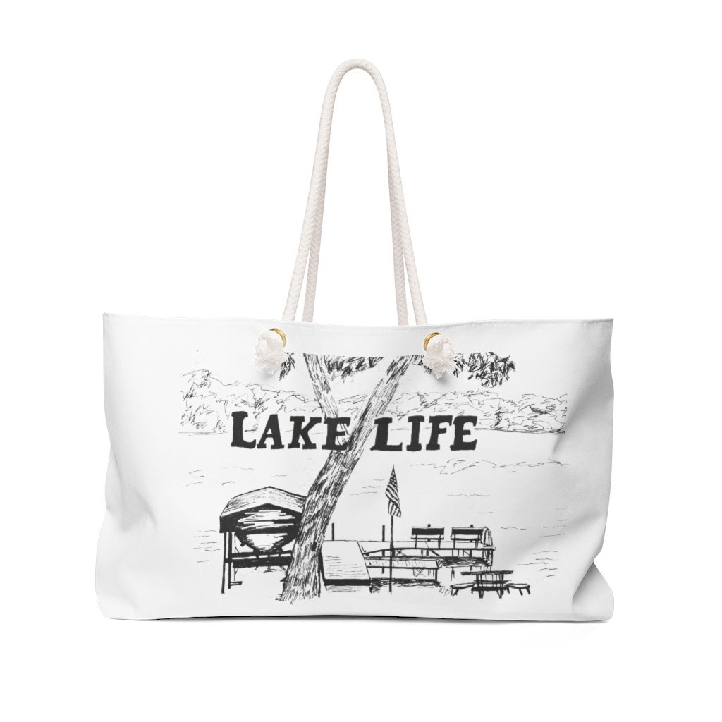 Lake Weekender Bag Bag for the Lake Lake Tote Lake Life Etsy