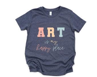 Art is My Happy Place Kids Tee - Little Artist Shirt