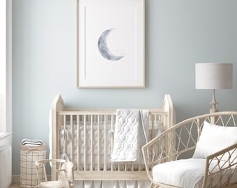 Moon Nursery Art Print: Neutral Gallery Wall Decor