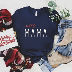 Holiday Mama Shirt, Merry Mama Tee, Mama Shirt for the Holidays, Christmas Gift for Mom, Mama Holiday Apparel, Christmas Shirt for Mom