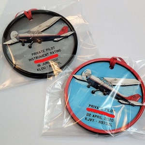 Pilot Gift - Private Pilot Instrument License Aviation Custom Engrave Ornament Magnet Cessna 172