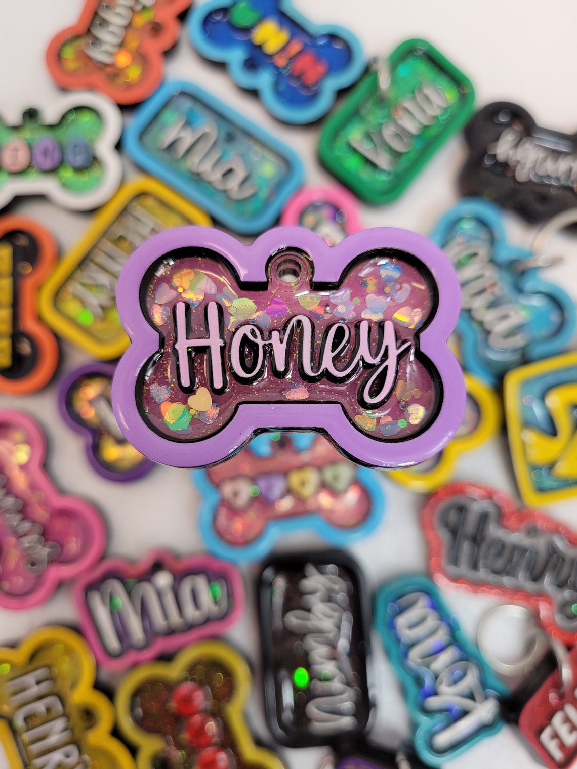 Premium Pet Name Tags Wood & Epoxy Resin Unique Gift Item Etsy