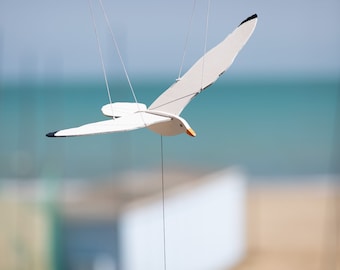 Hanging Wooden Seagull  / Wooden Decoration / Wooden Bird Mobile / Flying Mobile / Unique Wooden Gift / Unique Handmade Gift