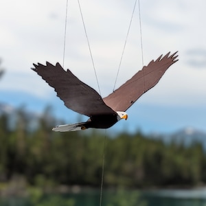 Hanging Wooden Eagle/ Wooden Decoration / Unique Wooden Gift / Unique Handmade Gift