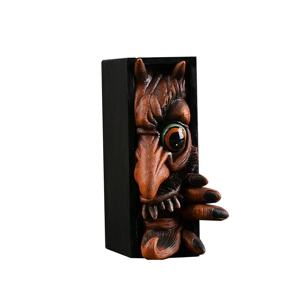 3D Monster Bookcase New Scary Bookend Resin Shelf Decor New Etsy