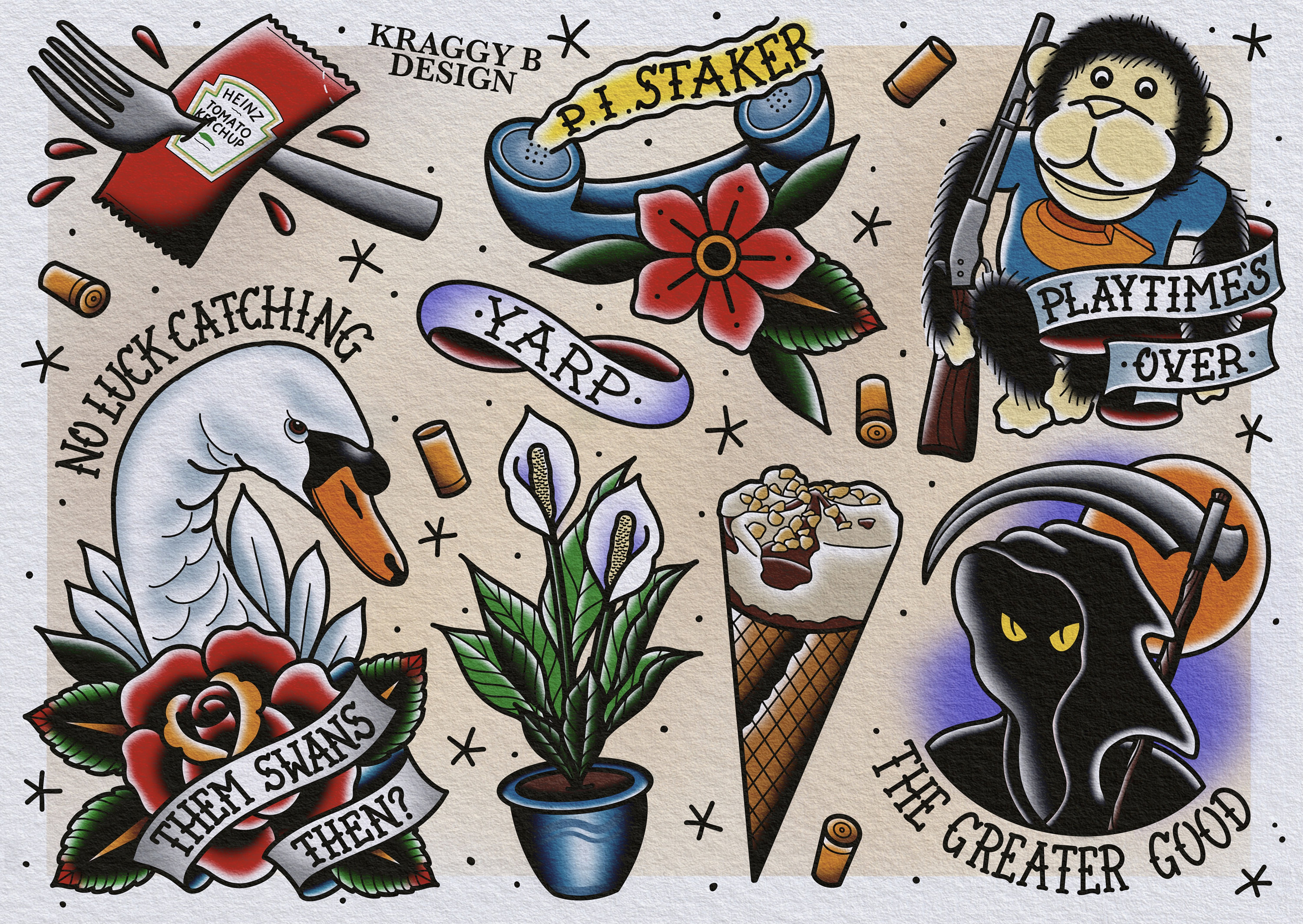 Traditional Tattoo Flash Vector Art Icons and Graphics for Free Download