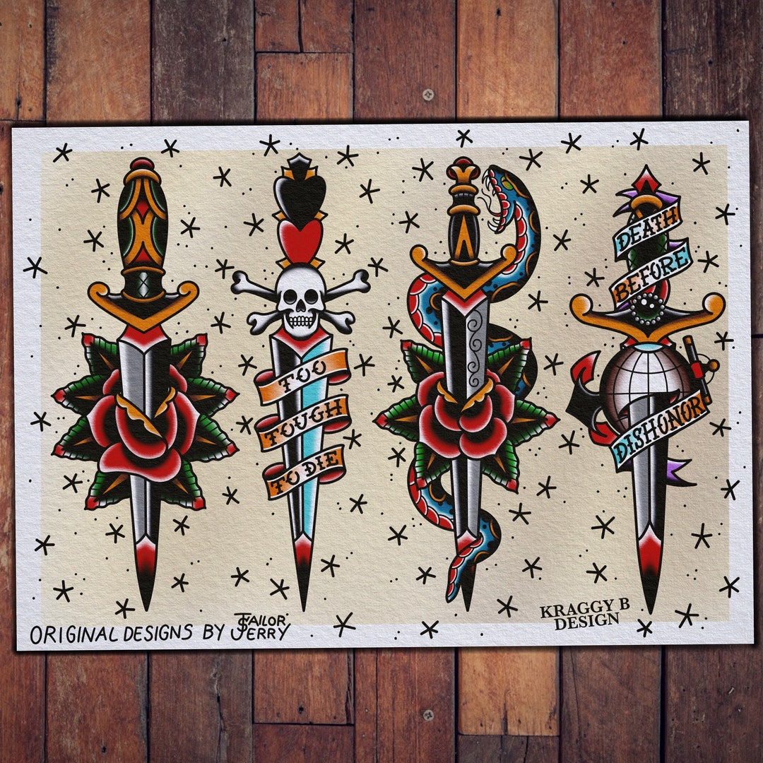 Sailor Jerry Tattoo Flash 1 掘り起こさ & 2 セイラージェリー Sailor Jerry Tattoo Flash 1 掘り起こさ & 2 セイラージェリー
