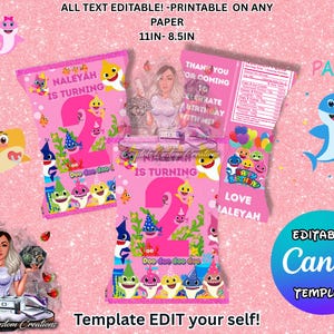 Babyshark Chip Bag - Mall - Digital nedladdning - Canva chip bag