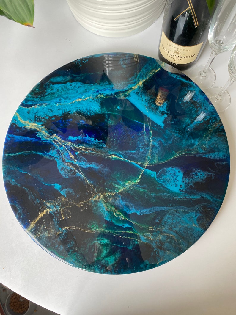 50cm Custom Resin Art Lazy Susan Etsy