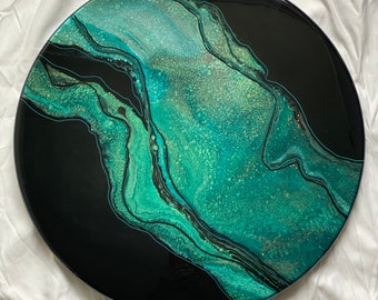 50cm Custom Resin Art Lazy Susan | turntable | epoxy resin table centrepiece