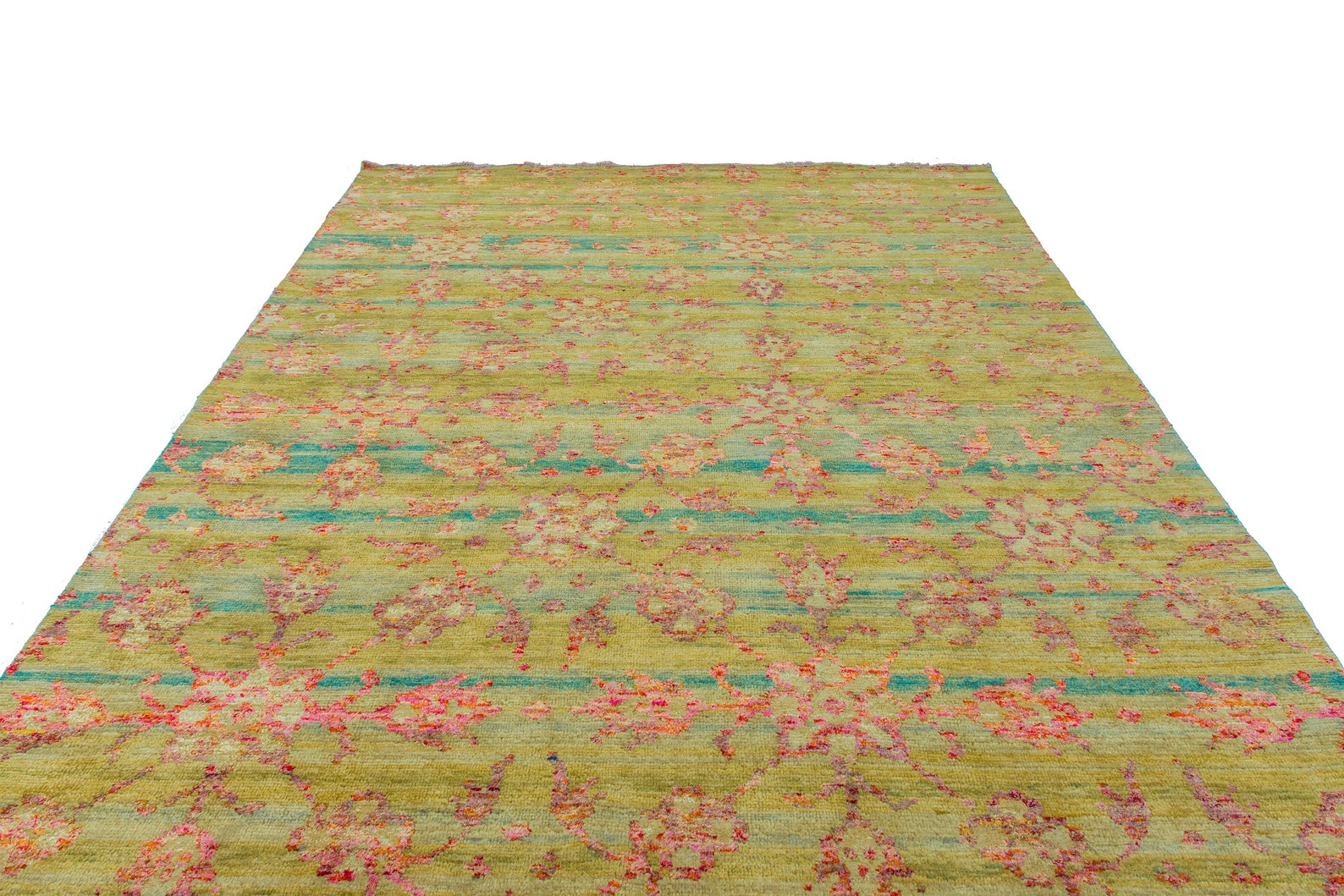 8x10 Olive Green Blue Beige Hand Knotted Area Rug Modern Etsy UK