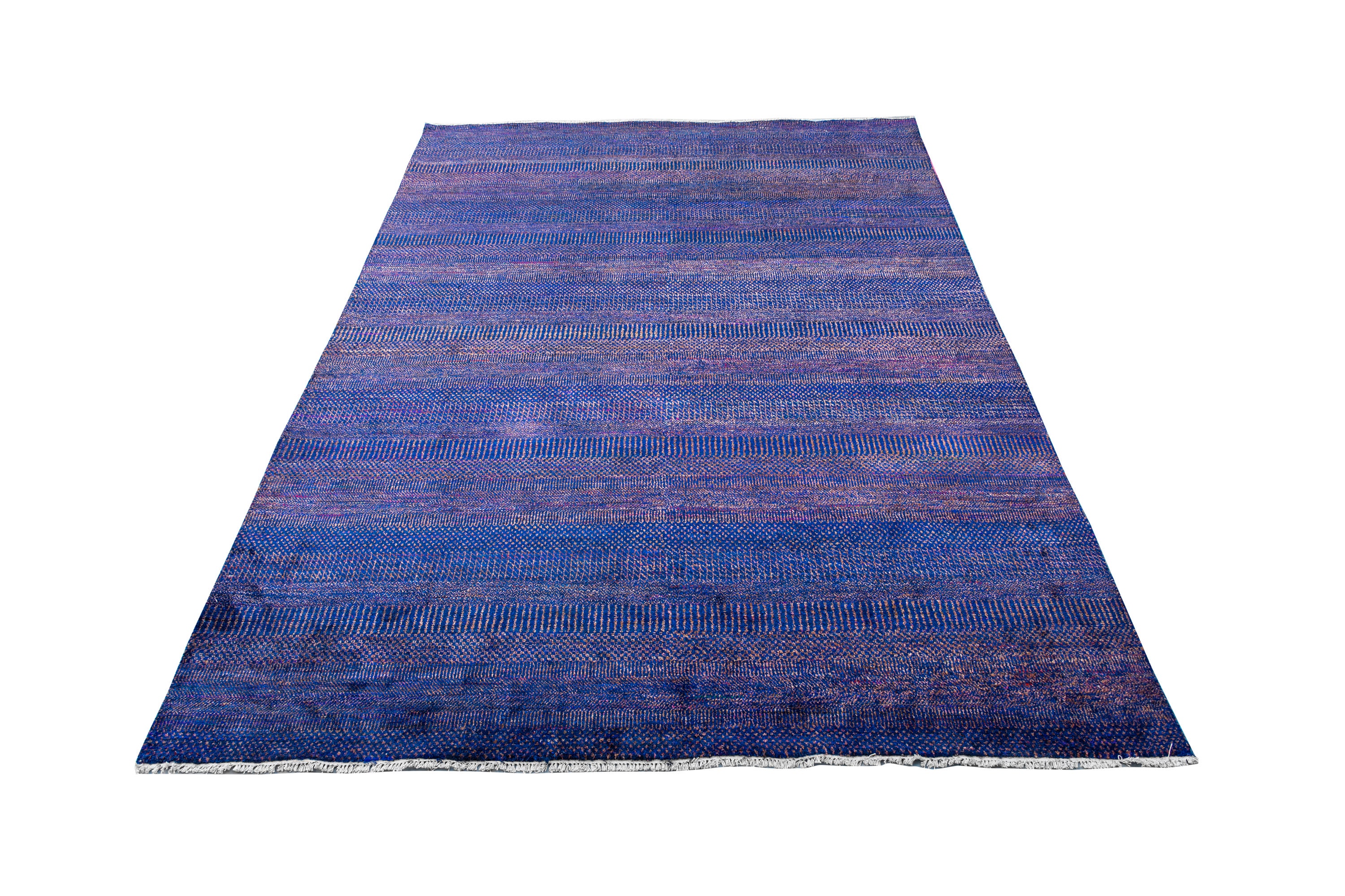 8x10 Blue Beige Modern Beautiful Sari Silk Persian Oriental - Etsy