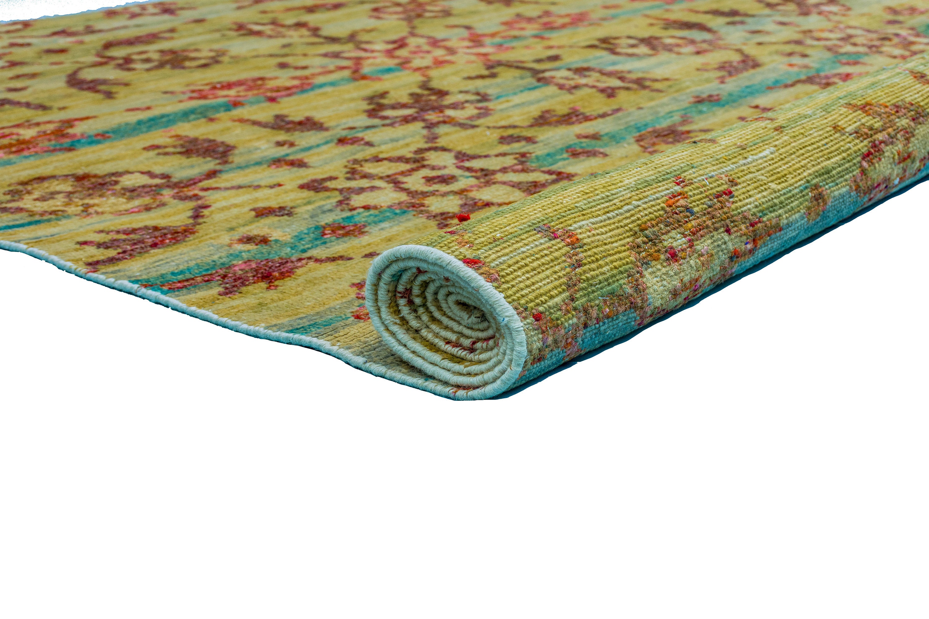 8x10 Olive Green Blue Beige Hand Knotted Area Rug Modern Etsy UK