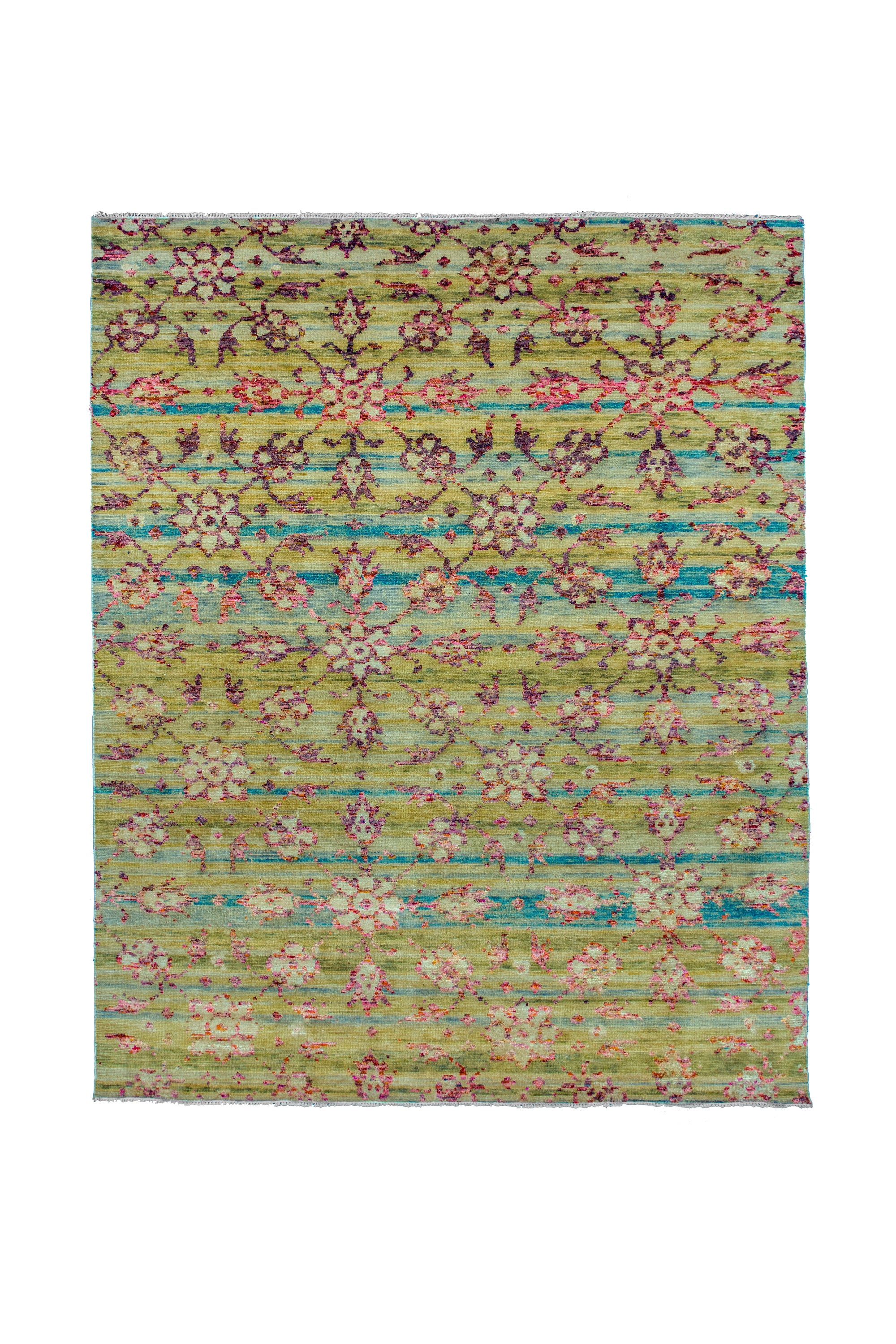 8x10 Olive Green Blue Beige Hand Knotted Area Rug Modern Etsy UK