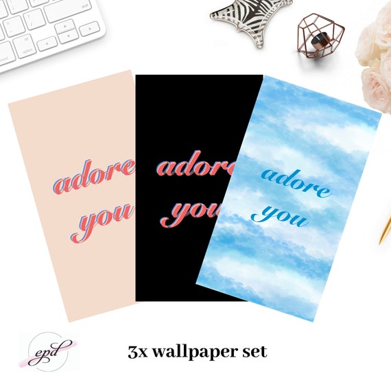 Adore You Instant Download 3x Phone Wallpaper Set Tik Tok Etsy