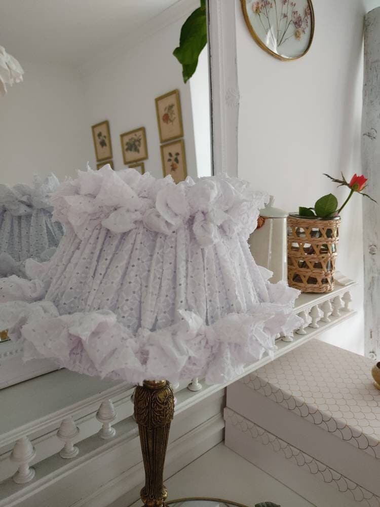 Abat Jour Romantique Dentelle de Coton