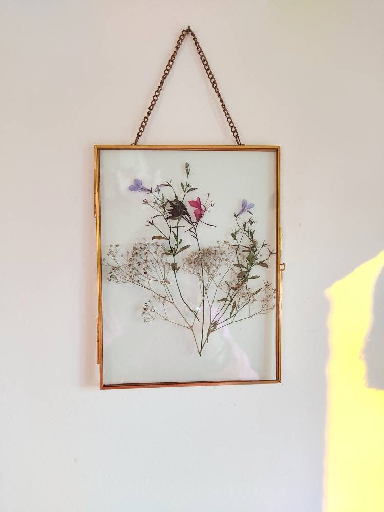 Cadre Or Fleurs Séchées
