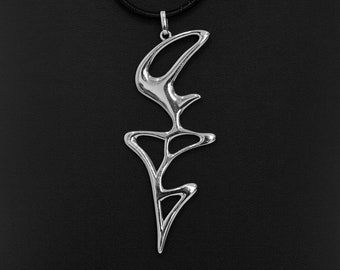 Abstract Sterling silver pendant AEGLE