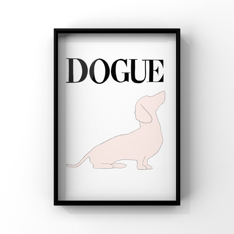 Sausage Dog Print Vintage Magazine Cover Dog Lover Gift Fashion Print Wall Decor Dachshund Print Pet Print Pet Print Dog Wall Art