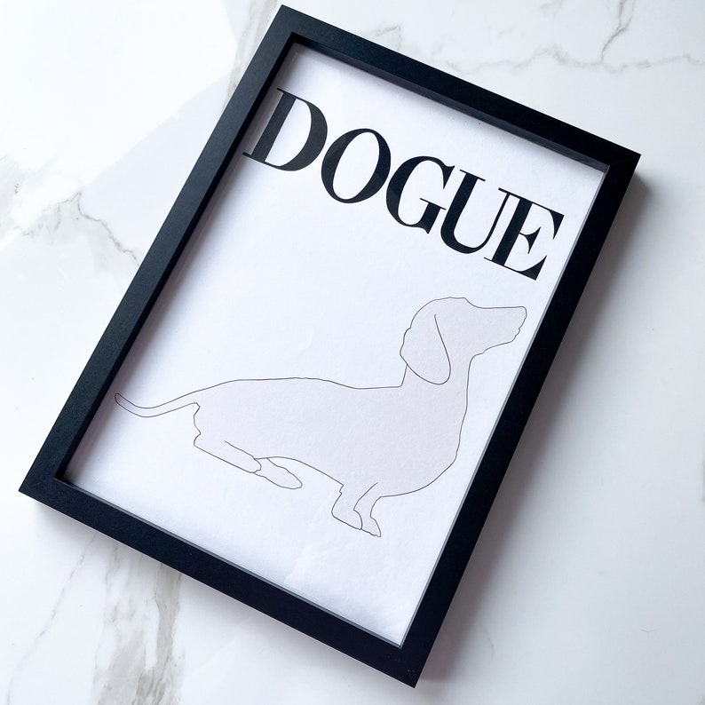 Sausage Dog Print Vintage Magazine Cover Dog Lover Gift Fashion Print Wall Decor Dachshund Print Pet Print Pet Print Dog Wall Art
