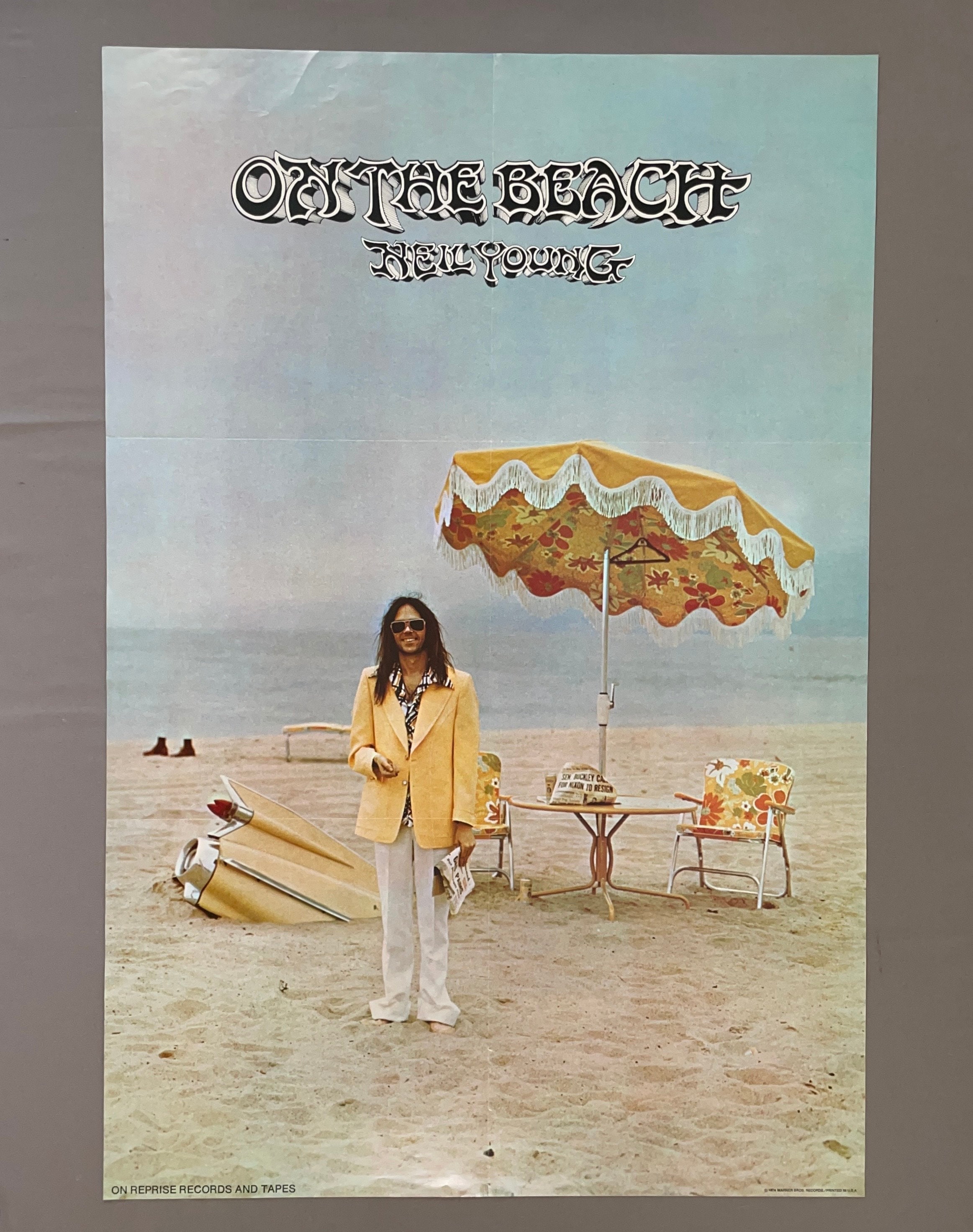 ORIGINAL PROMO POSTER, Neil Young, on the Beach, 1974 - Etsy
