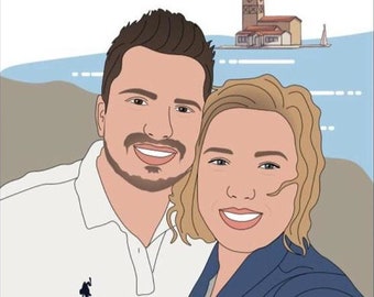 Cartoon Portrait, Custom Portrait, Family Portrait, Custom painting from photo, Drawing from Photo, Digital Portrait, Couple Portrait