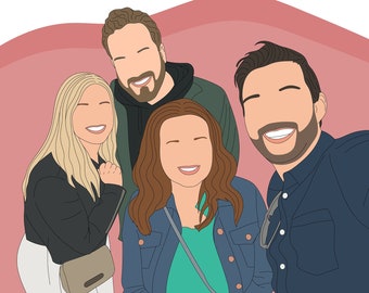 Custom Faceless Portrait from Photo, Personalized Best Friend Gift