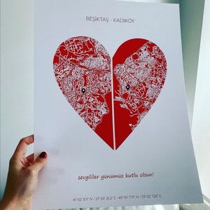 Carte personnalisée de ville, cadeau personnalisé de Jour de Valentine pour le petit ami, cadeau de Valentine pour lui, cadeau d’anniversaire pour le mari, affiche personnalisée de carte,