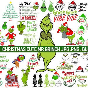 Download Grinch Svg Bundle Christmas Svg Resting Grinch Face Etsy