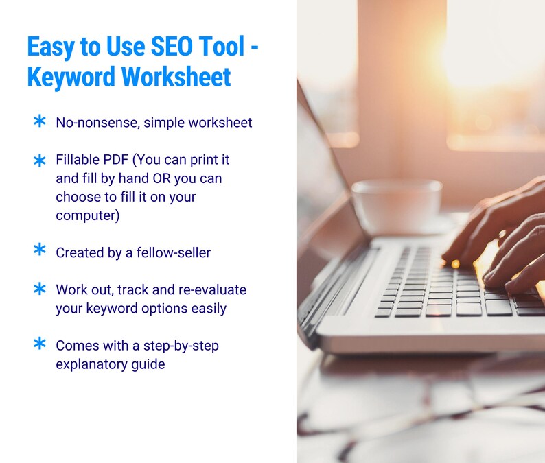 Keyword Search Tool, Printable SEO Worksheet for Etsy Sellers (with ...