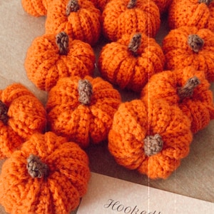 Mini Autumn pumpkin home decor- crochet pumpkin decorations, Handmade fall Knitted pumpkin