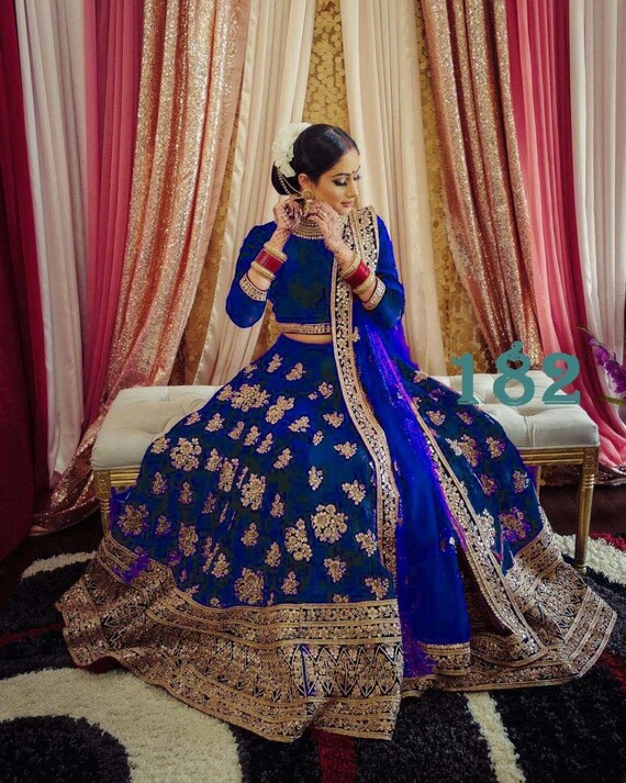 blue lehenga wedding