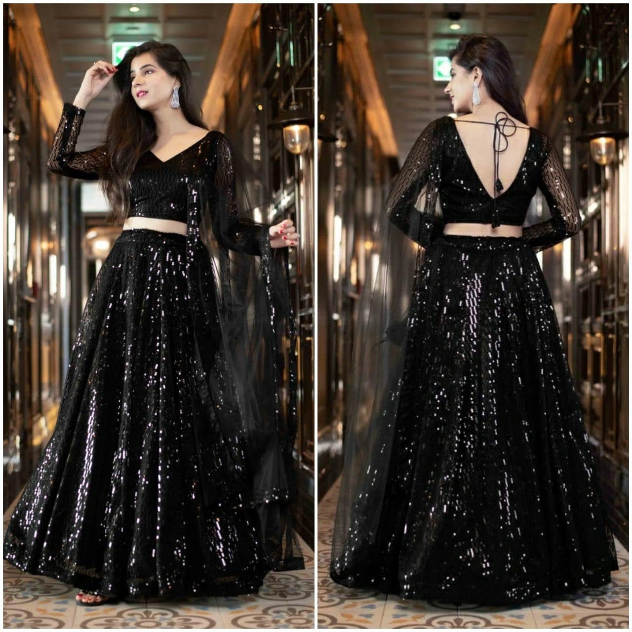 Black Lehenga Choli Wedding Bridal Wear ...