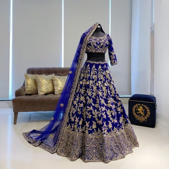 Blue lehenga for wedding Clearance