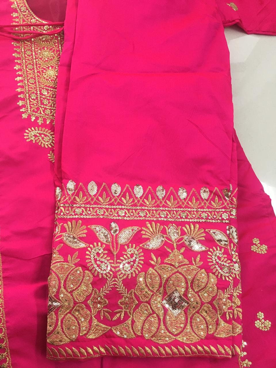 Pink Dress Silk Kurti With Palazzo Anarkali Suit Traditional | Etsy Canada