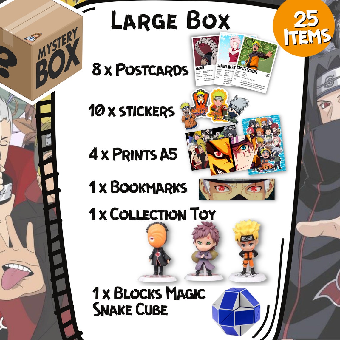 Naruto Mystery Box Anime Gift Surprise Box Naruto Fan Etsy