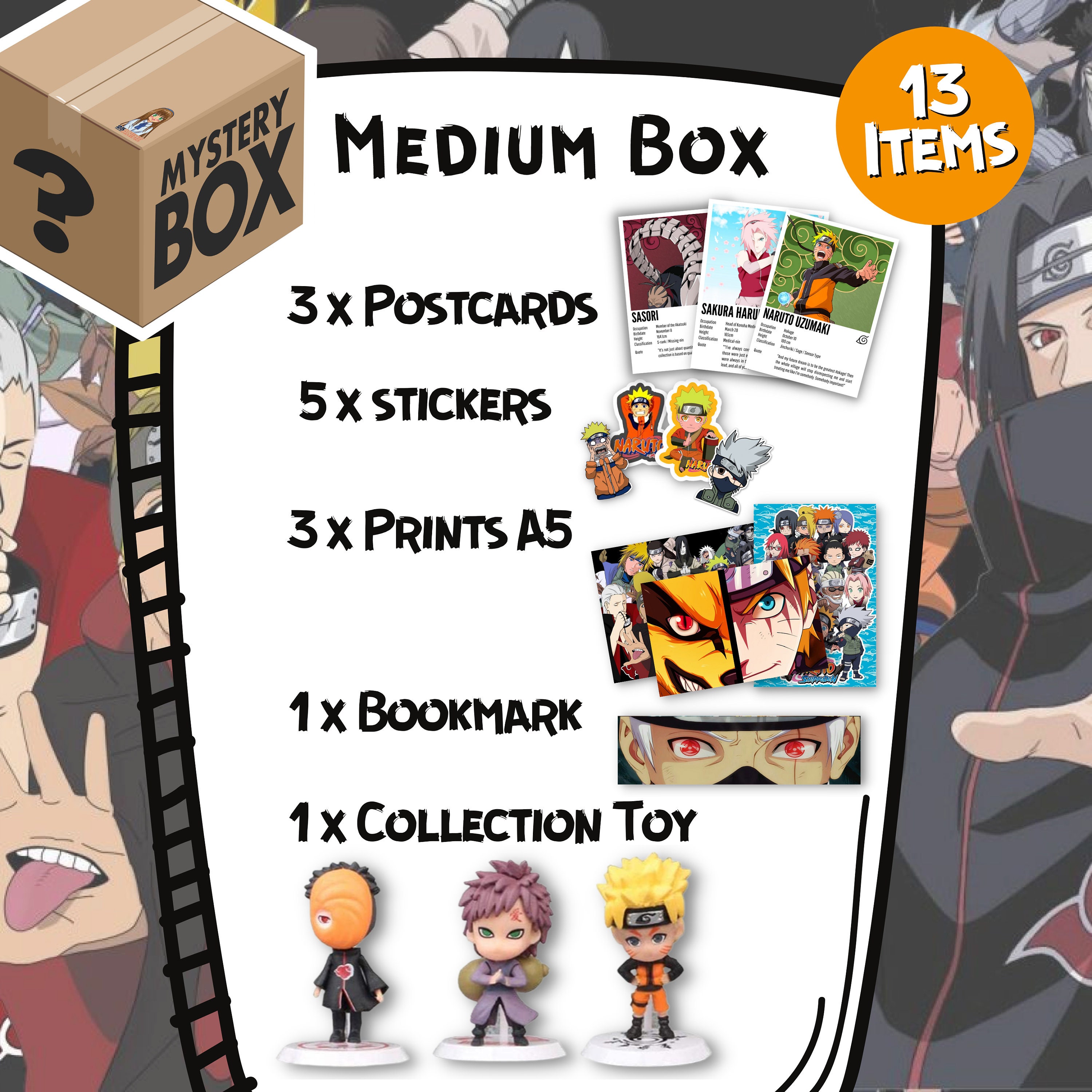 Naruto Mystery Box Anime Gift Surprise Box Naruto Fan Etsy