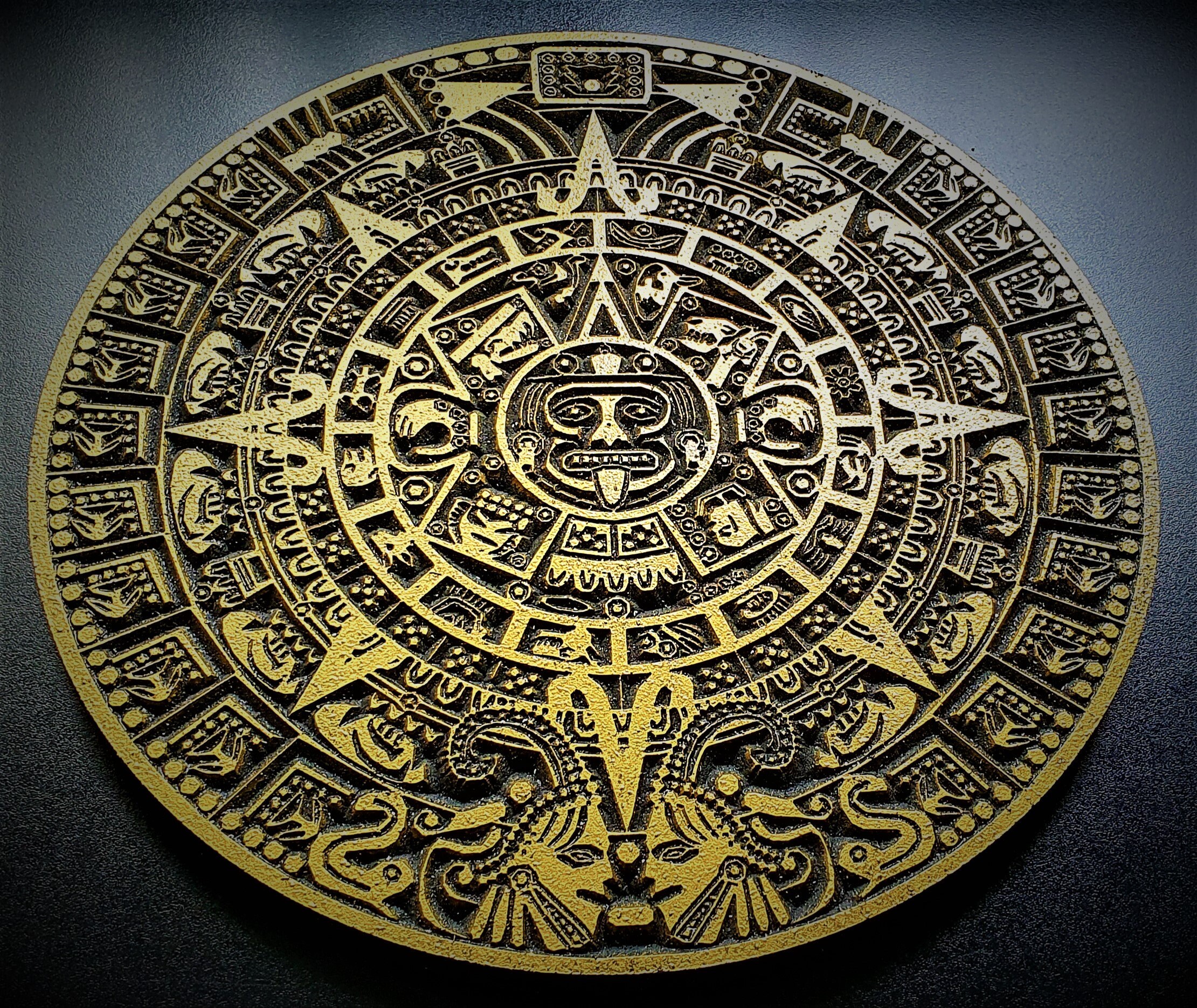 Calendrier maya aztèque / pierre de soleil / Art déco / | Etsy