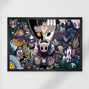 Affiche Hollow Knight, Hollow Knight Game, Hollow Knight Artwork, Hollow Knight Print, Affiche de jeu, Cadeau pour gamer, Cadeau, Décoration murale, Art