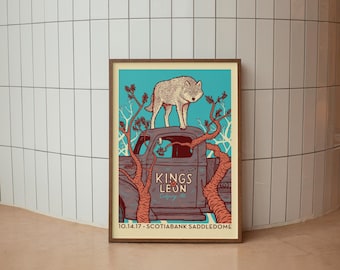Kings of Leon concert poster, KoL gig print, Music poster for rock lover