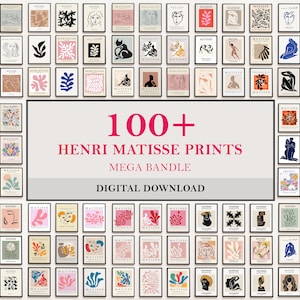 Henri Matisse Wall Set of 100, MEGA BUNDLE Wall Prints Set Matisse, Henri Matisse Art Posters, Matisse BIG Set, Vintage Living Room Decor
