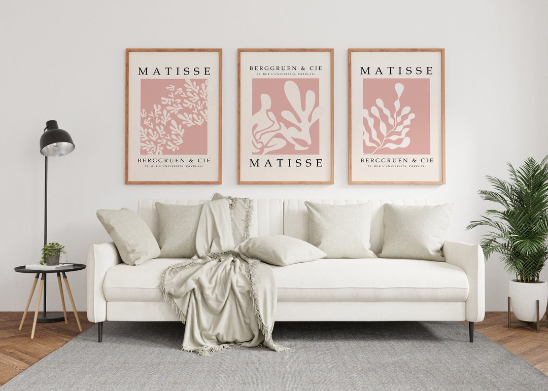 Blush Pink Henri Matisse Set of 3 Abstract Art Pink Art - Etsy