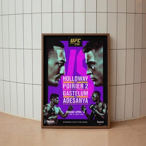 UFC 236 Poster, Holloway VS Poirier 2, Fight Event Art Print, Max Holloway Dustin Poirier, Ultimate Fighting Championship