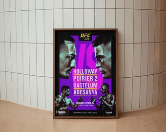 UFC 236 Poster, Holloway VS Poirier 2, Fight Event Art Print, Max Holloway Dustin Poirier, Ultimate Fighting Championship