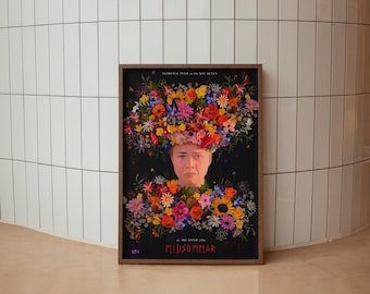 Midsommar Poster / Midsommar Print / Midsommar Movie Poster / Florence Pugh Floral Queen / Horror Drama Wall Decor / Film Art Print