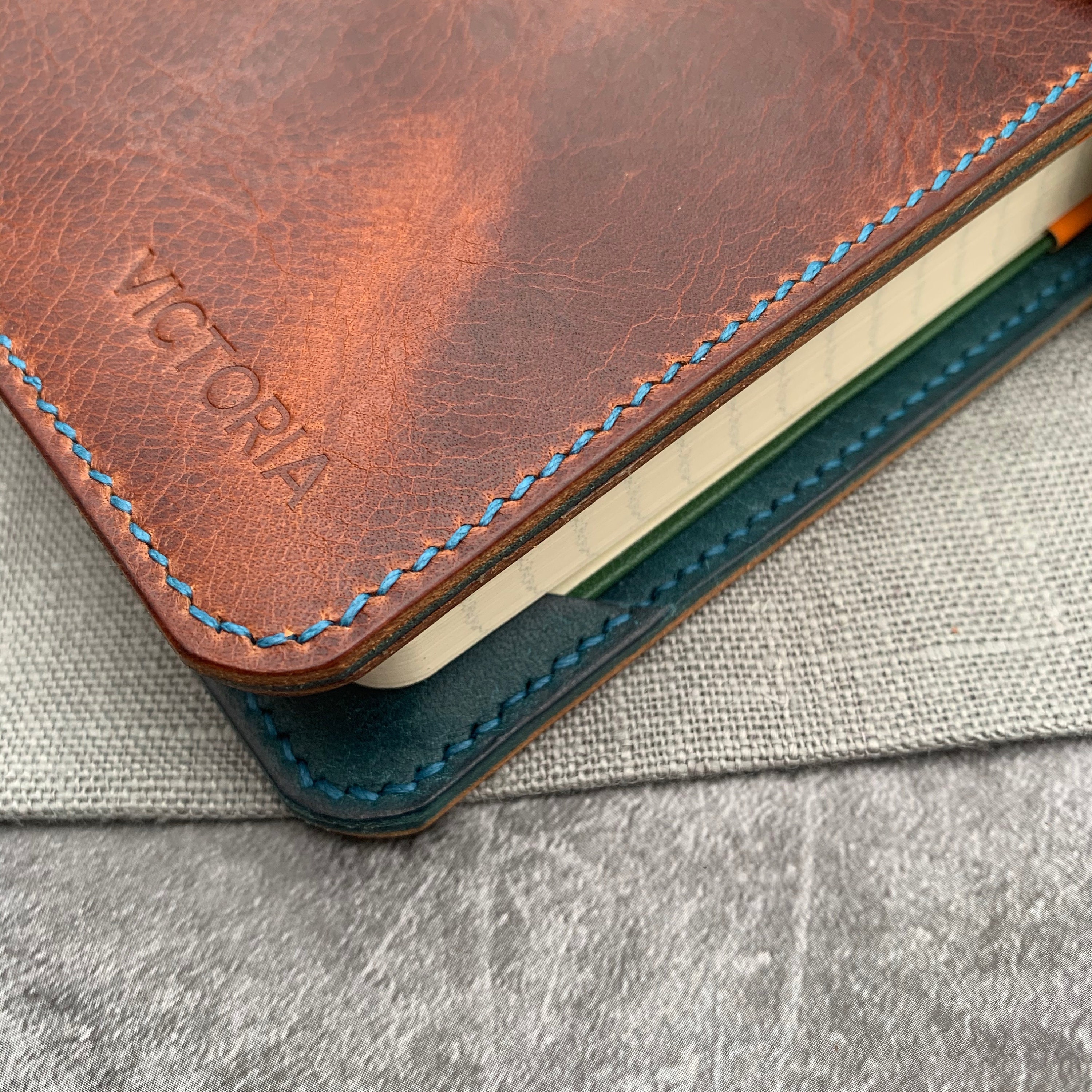 Personalised Leather Journal Case Luxury Italian Leather Etsy
