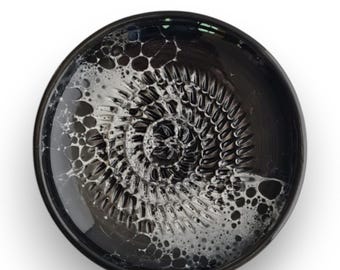 Keramikreibe handgefertigte Knoblauchreibe Gourmet Rubi Reibeteller mit Pinsel  gratis Ingwerreibe Motiv Black Dreams