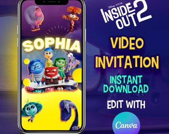 EDITABLE | Inside Out 2 Digital Video Invitation Animation with Music