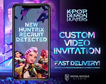 KPop Demon Hunters Birthday Video Invitation (Digital)