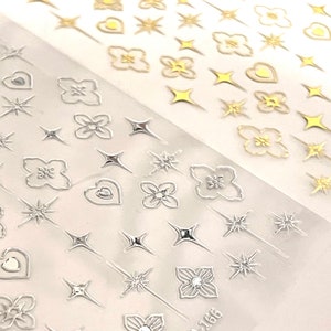 Nail Art Stickers | Star | Heart | Fingernails | Toenails Decorations | Self Adhesive Nail Stickers